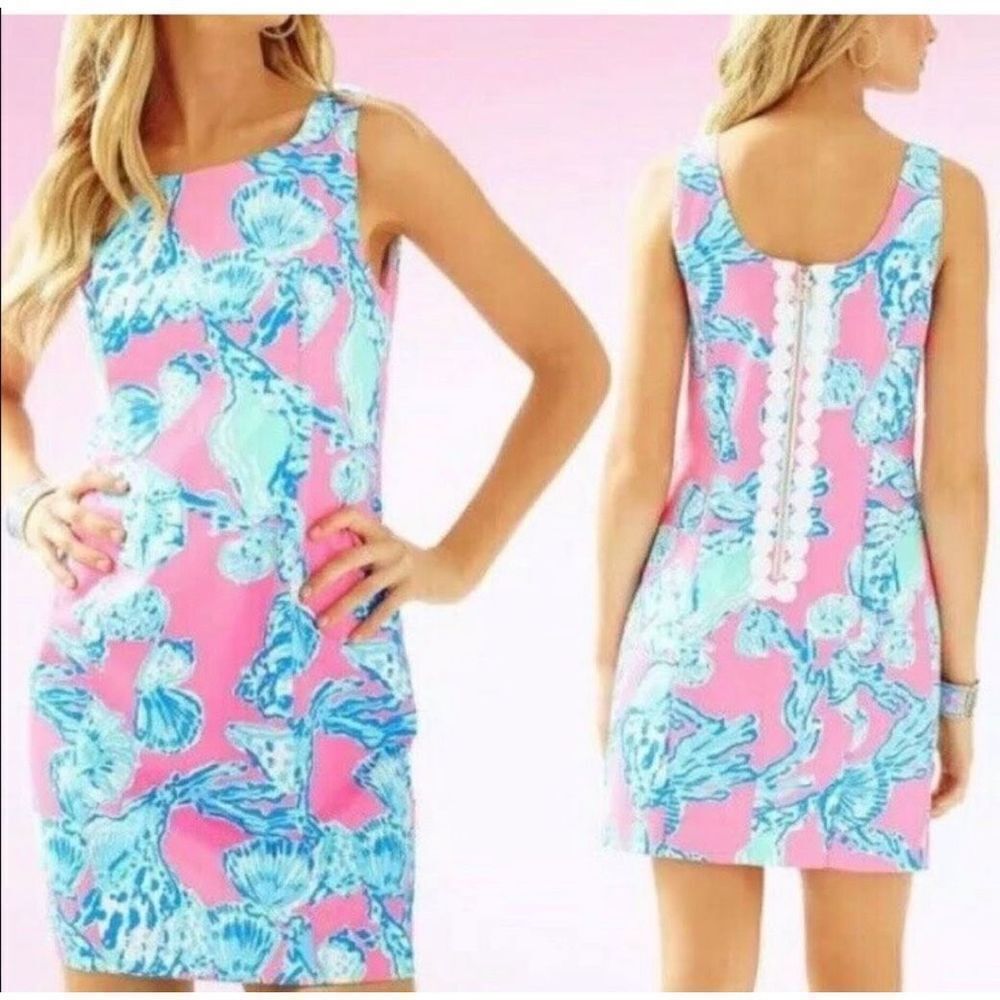 Lilly Pulitzer Cathy Pink Pout Barefoot Princess Lace Back Sleeveless Dress sz 2